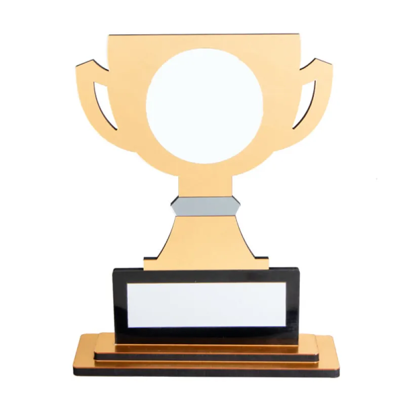 Ödül Kupası Ahşap Plaket - Beyaz Metalli